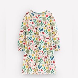 Mini Boden Printed Multicolor Floral Kids Nightgown Wild Nature Spring